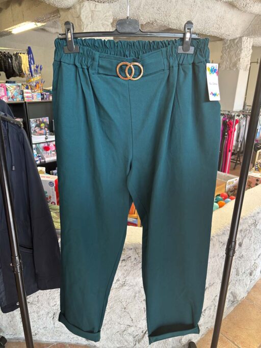 Παντελόνι Υφασμάτινο Extra Ελαστικό Με Τόκα Plus Size Πετρόλ