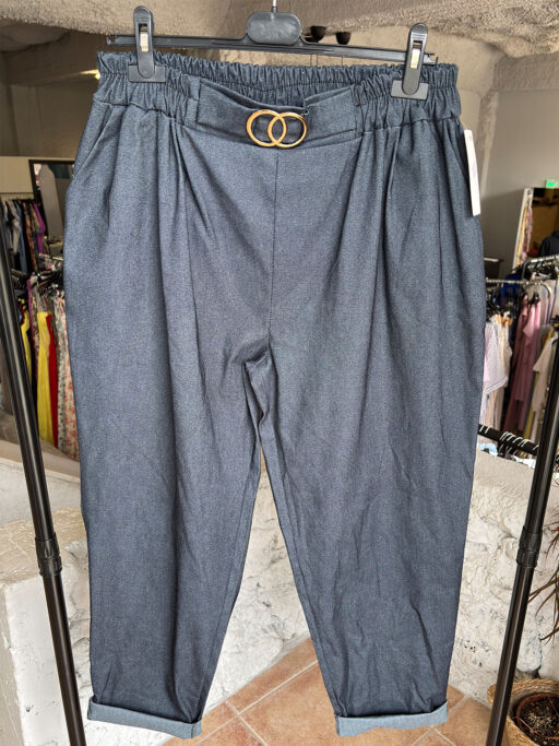 Παντελόνι Υφασμάτινο Extra Ελαστικό Με Τόκα Plus Size Εφέ Τζιν