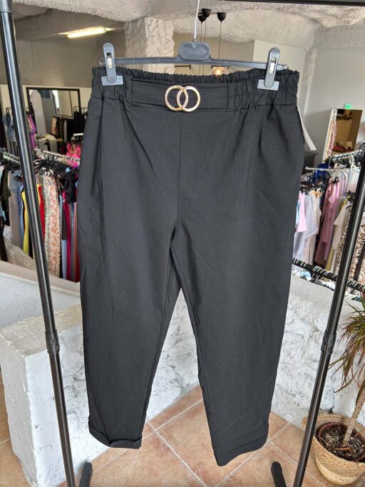 Παντελόνι Υφασμάτινο Extra Ελαστικό Με Τόκα Plus Size Μαύρο