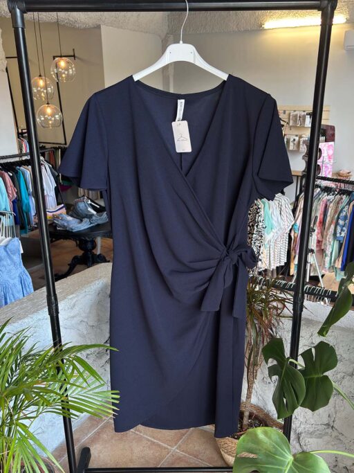 Φόρεμα Midi Plus Size Τύπου Κρουαζέ Μπλε Σκούρο