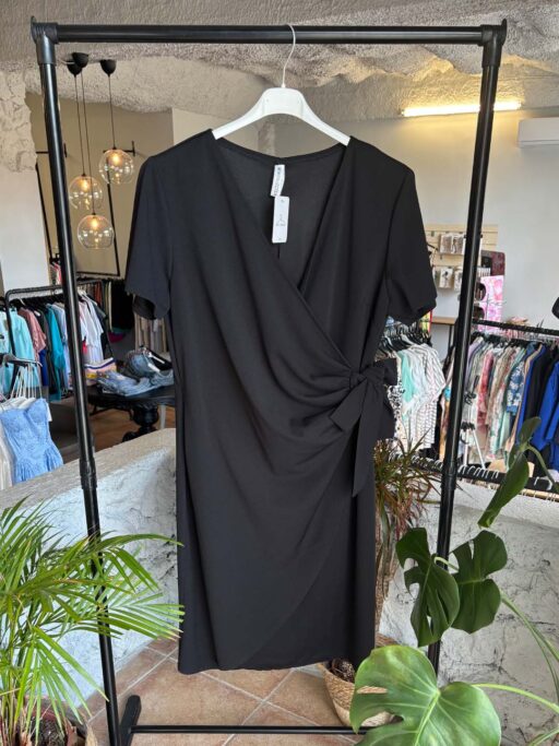 Φόρεμα Midi Plus Size Τύπου Κρουαζέ Μαύρο
