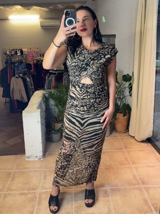 Φόρεμα Midi Animal Print Lumina