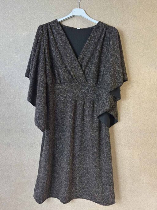 Φόρεμα Midi Χρυσό Μεταλλιζέ Plus Size Κρουαζέ