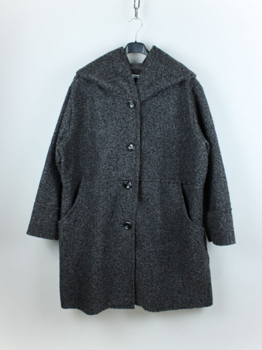 Παλτό Μπουκλέ Plus Size Over Size Με Κουκούλα Σε Γκρι