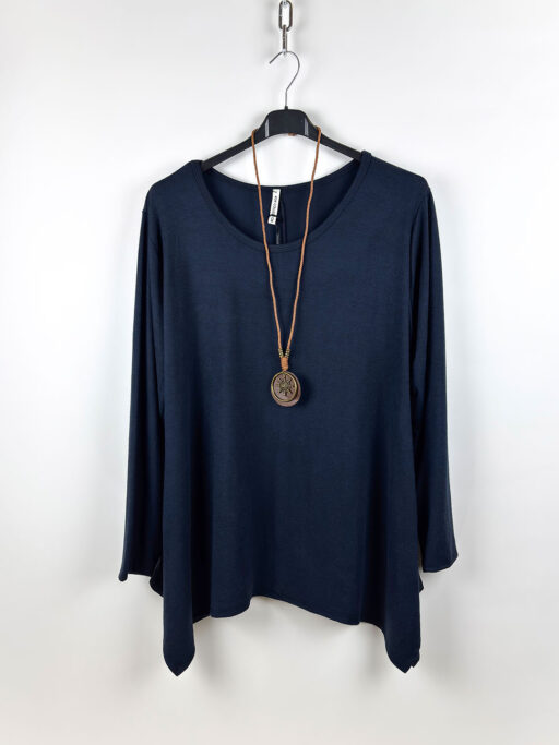 Μπλούζα Plus Size Oversized Ψιλό Πλεκτό Με Κολιέ