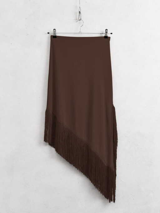 Φούστα Midi Ασύμμετρη Με Κρόσια "LUMINA"