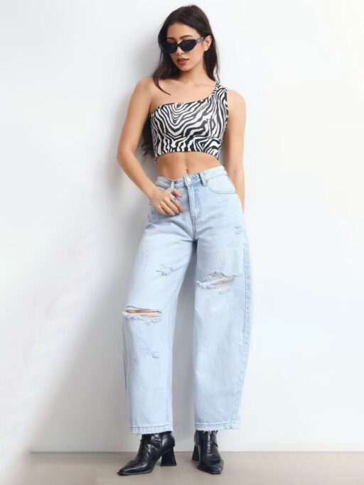 Παντελόνι Τζιν Baggy Balloon Με Σκισίματα