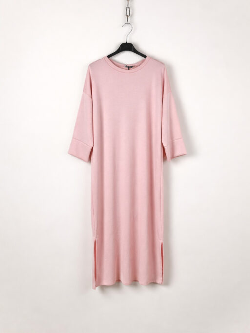 Φόρεμα Midi Baby Φούτερ Αχνούδιαστο Oversized Με 3/4 Μανίκι