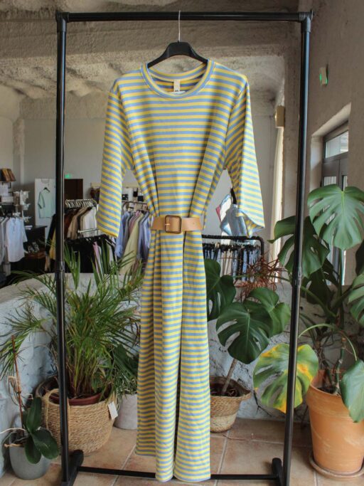 Φόρεμα Baby Φούτερ Αχνούδιαστο Ριγέ Με Ζώνη