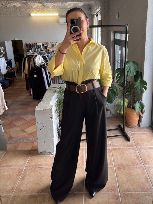 Γυναικεία Παντελόνα Ψηλόμεση Με Ζώνη