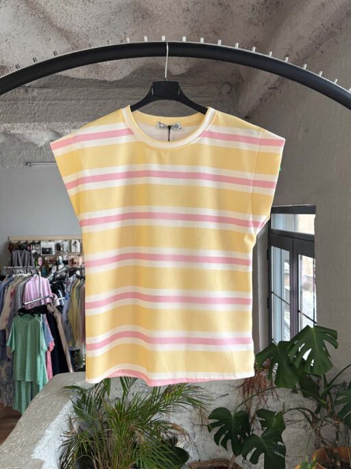 Butter Stripe Αμάνικο Top