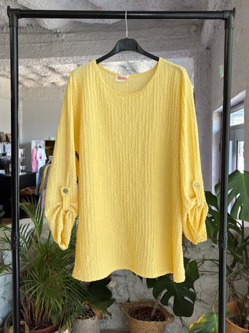 Soft Touch Gofre Μπλούζα Με Κουμπί Στο Μανίκι