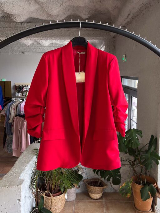 Plus Size Curve Chic Σακάκι Με Σούρα Στα Μανίκια