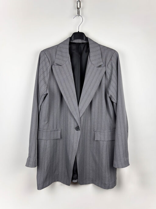 Γκρι Ριγέ Elegant Blazer