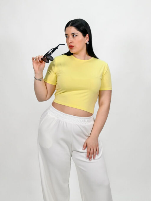 Plus Size Soft Fit Crop Μπλουζάκι