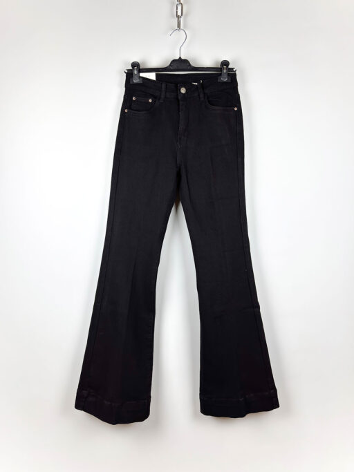 Plus Size Τζιν Παντελόνι Flare Καμπάνα -5Kg Black