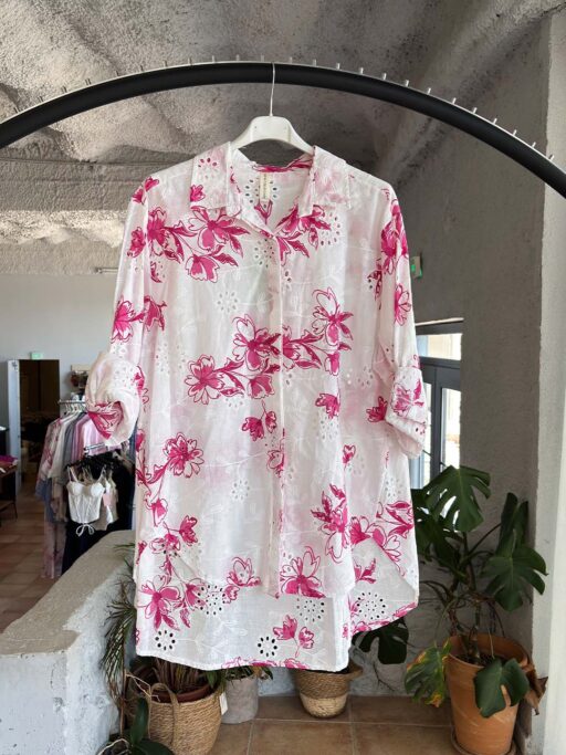 Plus Size Πουκάμισο Κιπούρ Floral