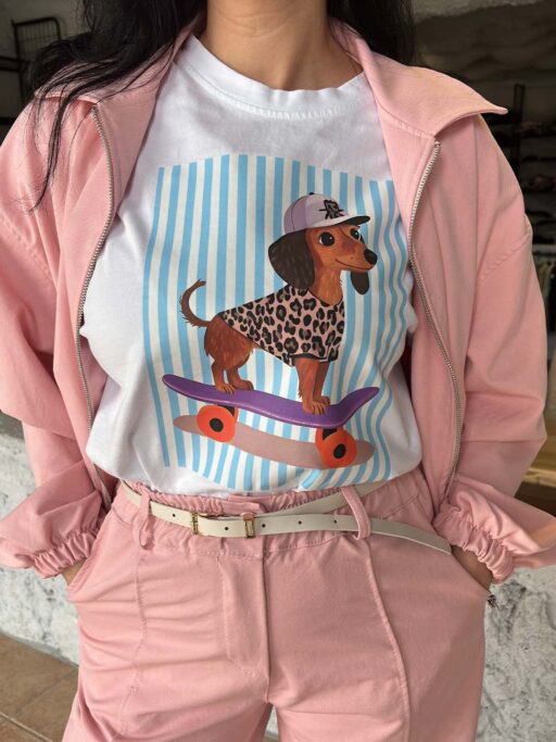 Skate Dog Oversized T-shirt Print