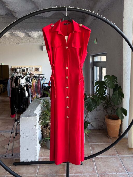 Flow Maxi Φόρεμα Με Δεσίματα Στο Πλάι