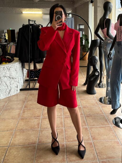 Chic Collar Κοστούμι Με Βερμούδα