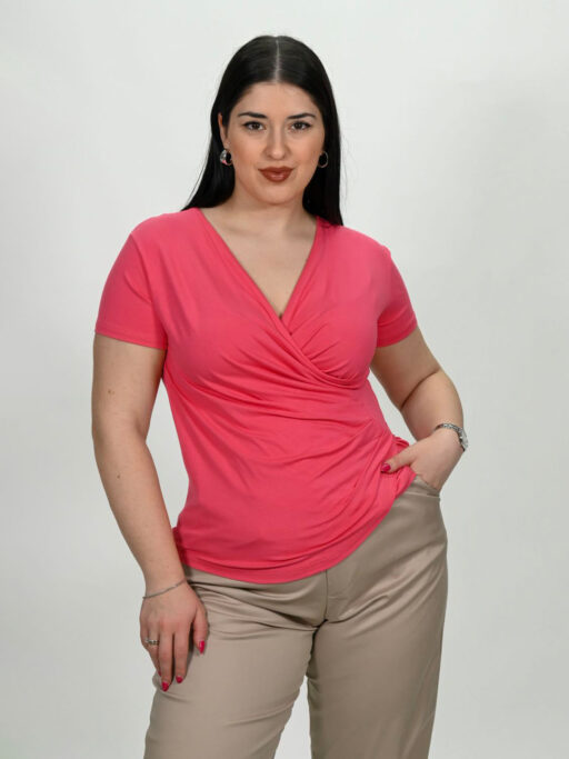 Plus Size Κρουαζέ Sculpt Μπλούζα