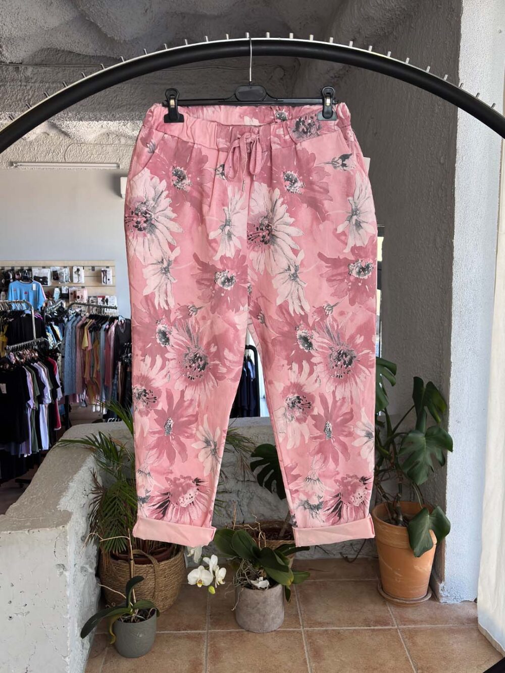 b roz plus size panteloni floral