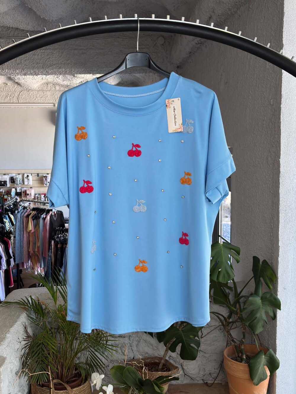 c galazia mplouza me ker kai strass