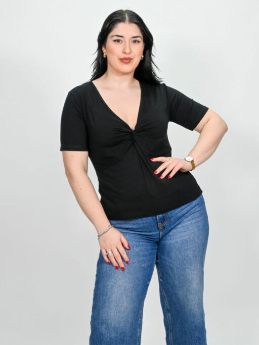 Plus Size V Twist Sculpt Μπλούζα