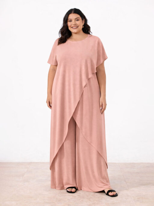 Flowy Comfort Plus Size Σετ Μπλούζα & Παντελόνα
