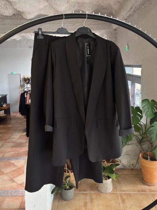 Minimal Κοστούμι Σετ Με Σακάκι & Παντελόνα Με Lurex Ρίγα