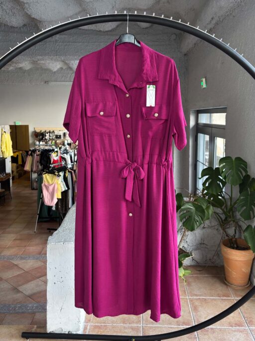 Plus Size Midi Φόρεμα Σεμιζιέ Με Δέσιμο