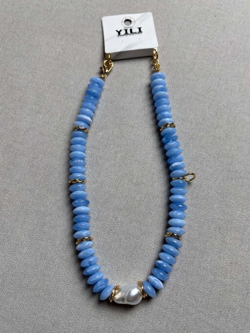 Κολιέ Resin Beads Με Pearl Detail