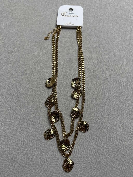 Hammered Coin Layered Necklace
