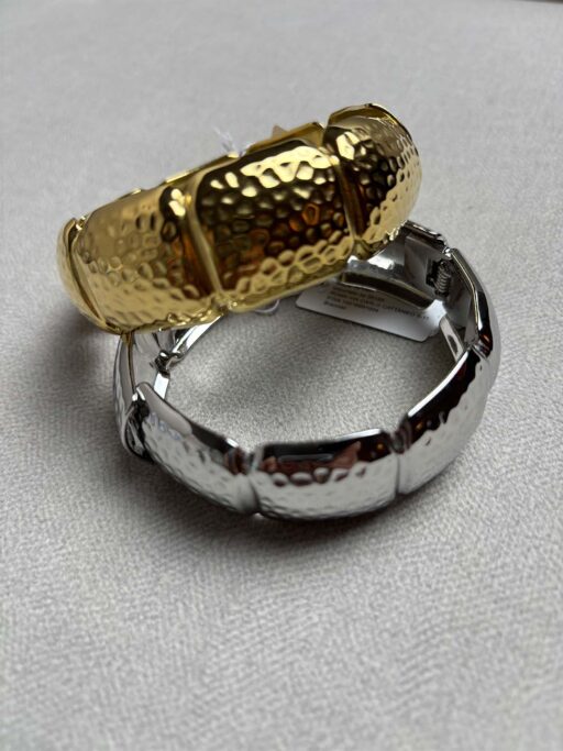 Stainless Steel Hammered Cuff Bracelet