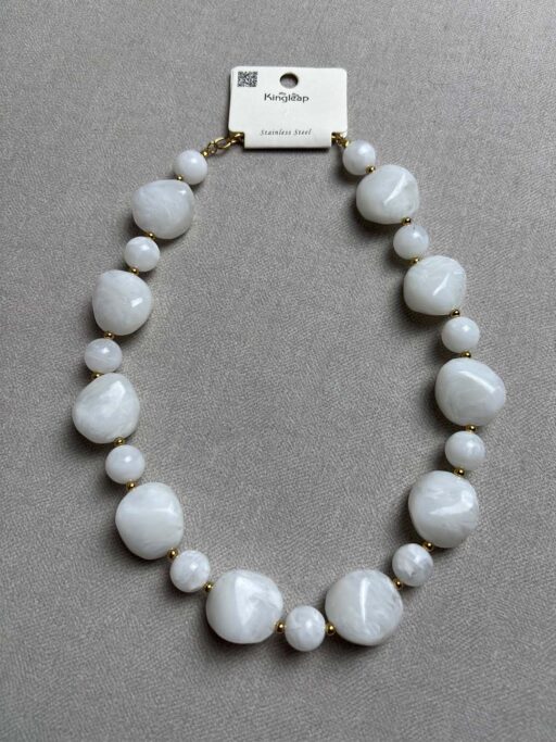 Statement Resin Beads Κολιέ Marble Effect