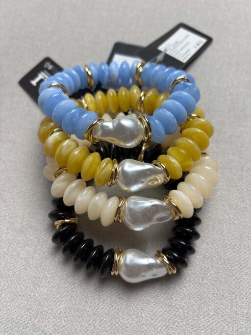Ελαστικό Βραχιόλι Resin Beads Με Πέρλα