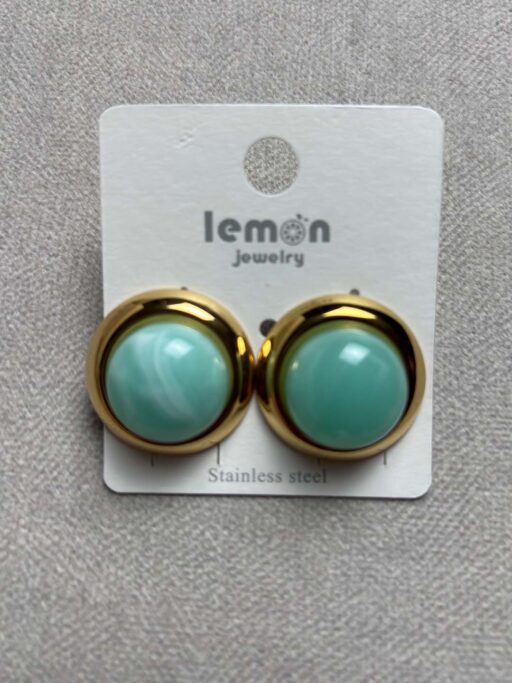 Stainless Steel Round Color Stud Earrings
