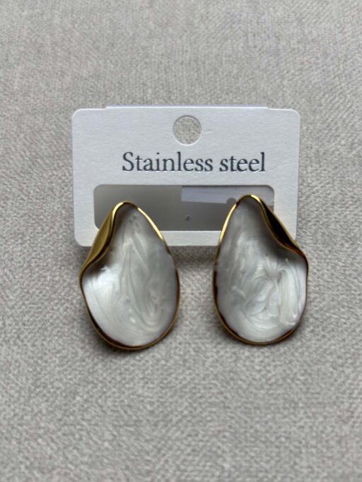 Pearl Effect Organic Earrings