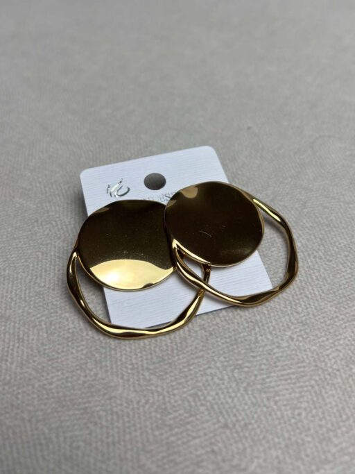 Geometric Disc Drop Σκουλαρίκια Stainless Steel