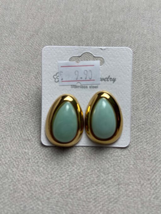 Teardrop Marble Effect Σκουλαρίκια Stainless Steel
