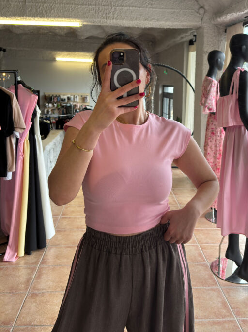 Basic Rib Crop Μπλουζάκι