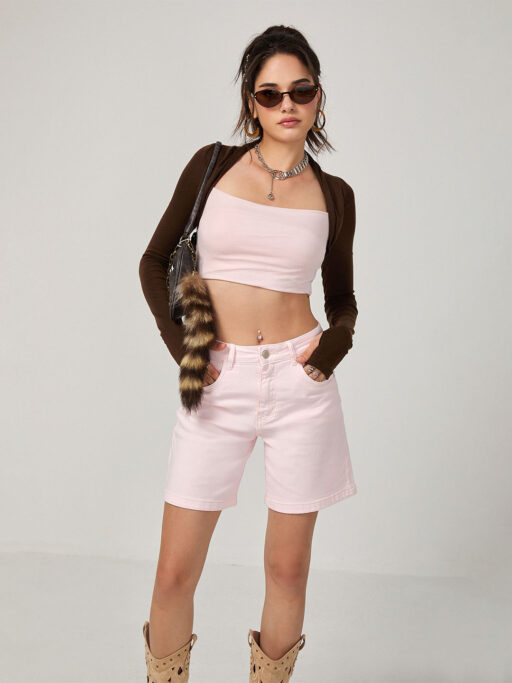 Candy Pink Jean Shorts