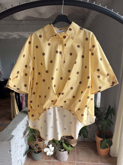 Plus Size Πουά Πουκάμισο Oversized