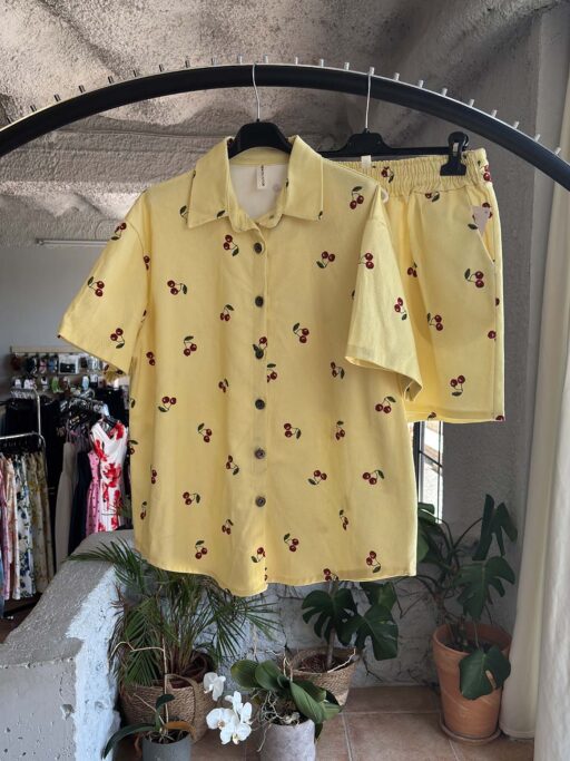 Soft Denim Cherry Print Σετ