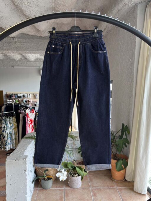Plus Size Mom Fit Denim Παντελόνι