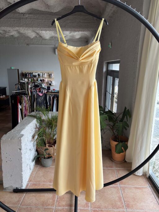Midi Φόρεμα με Draped Μπούστο & Τιράντες