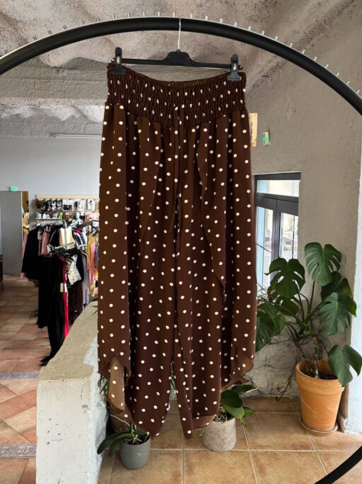 Plus Size Πουά Παντελόνα Με Σφηκοφωλιά