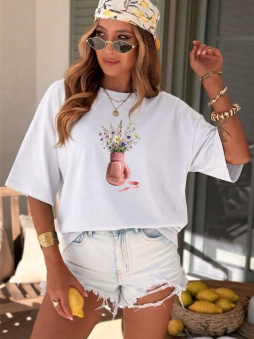 Oversized T-shirt Flower Boxing Glove