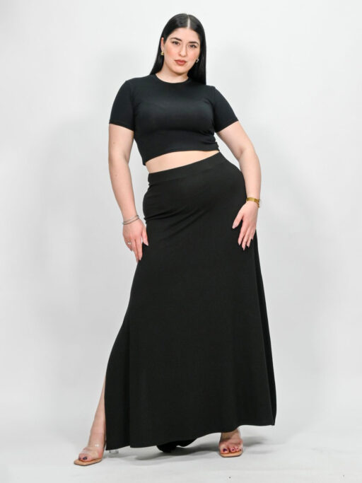 Plus Size Maxi Φούστα Με Πλαϊνό Σκίσιμο