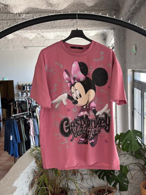 Oversized T-Shirt Minnie Mouse Sparkle Pink